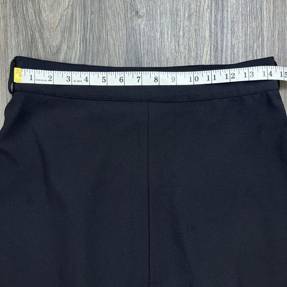 Banana Republic A-line Front Slit Knee Length Classic Black Skirt Size 4 - Picture 4 of 7